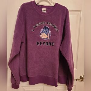 Disney Purple Cozy Fleece Eeyore Sweatshirt For Men Or Women XXL